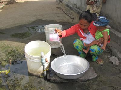Hệ thống nước cung cấp cho đồng bào dân tộc Raglai ở xã Cam Hiệp Bắc hoạt động khá tốt.