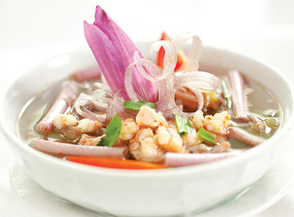 Món ăn: Canh bông súng nấu tôm