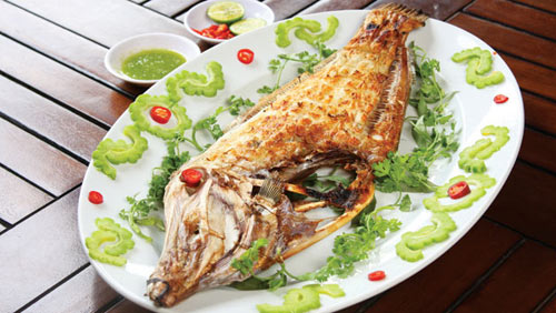 Món ăn: Cá da bò nướng chấm muối ớt