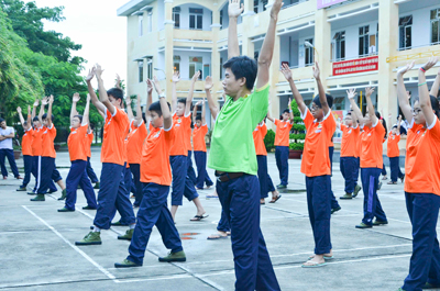 Tập thể dục buổi sáng.