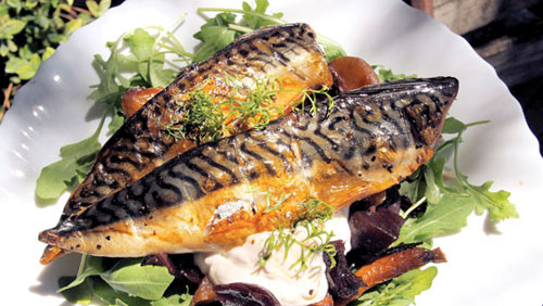 Món ăn: Cá nục xốt nấm đông cô