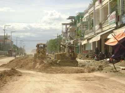 Công trường xây dựng đường 16-7. 