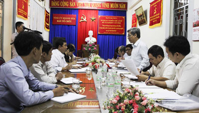  Đồng chí Lê Xuân Thân phát biểu chỉ đạo tại buổi làm việc.