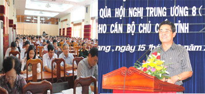  Ông Lê Thanh Quang báo cáo tại hội nghị.