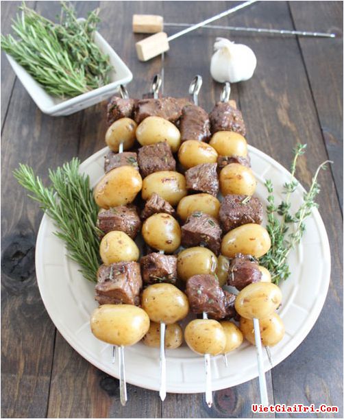 Thịt nướng xiên khoai tây