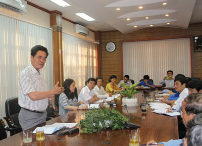 Ông Lê Thanh Quang phát biểu tại cuộc họp.