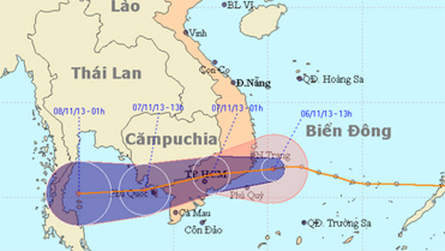 Áp thấp nhiệt đới: Phú Yên - Nha Trang đã có gió giật cấp 6
