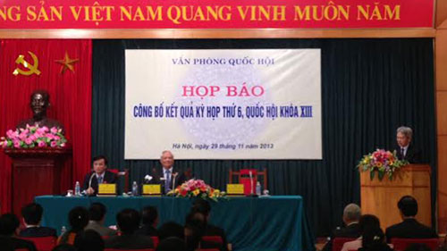 Họp báo sau khi kết thúc kỳ họp thứ 6, Quốc hội khóa XIII