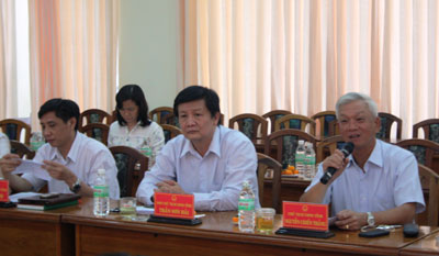 Ông Nguyễn Chiến Thắng phát biểu tại cuộc họp.