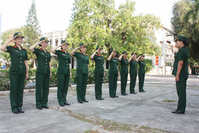 Nữ quân nhân Bộ Chỉ huy Quân sự tỉnh.