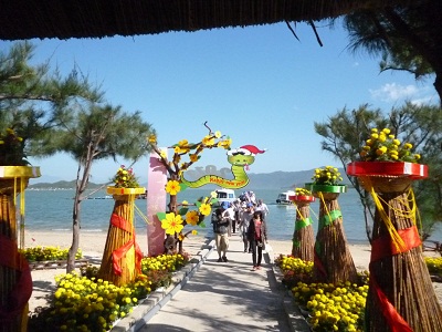 Du khách tham quan Đảo Khỉ dịp Tết Quý Tỵ 2013.