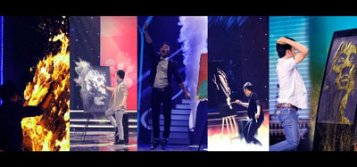 Chàng sinh viên và nghệ thuật hội họa biểu diễn