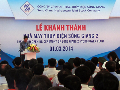 Khánh thành Nhà máy thủy điện Sông Giang 2