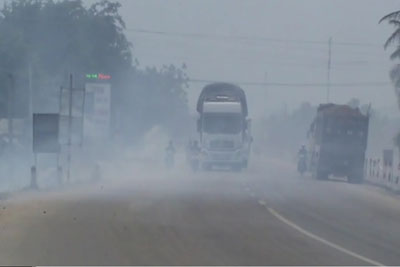 Đốt rơm, rạ trên Quốc lộ 1A