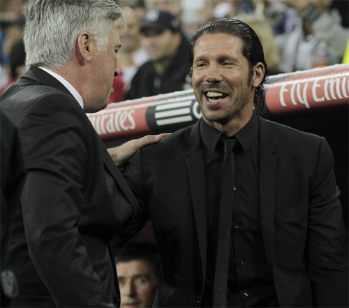  Hai HLV dự chung kết Champions League năm nay: Ancelotti và Simeone (phải).