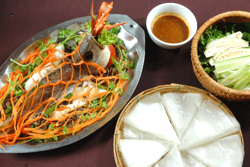 Cá hấp gừng hành