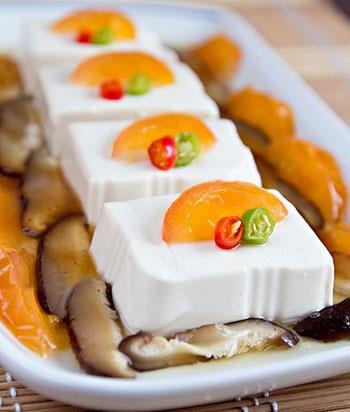 Đậu phụ hấp chấm xì dầu