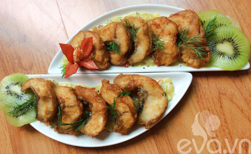 Cá chiên sốt kiwi thơm ngon, lạ miệng