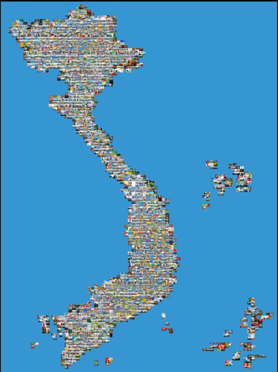 Số hóa hàng chục nghìn bức ảnh thành tấm bản đồ Việt Nam