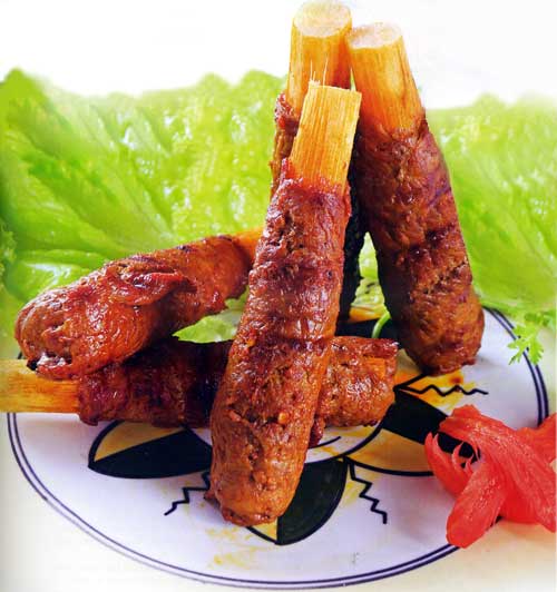 Chả bò quấn mía