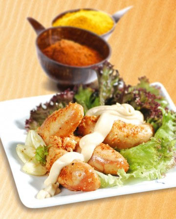 Trứng cá cay chiên bơ xốt mù tạt