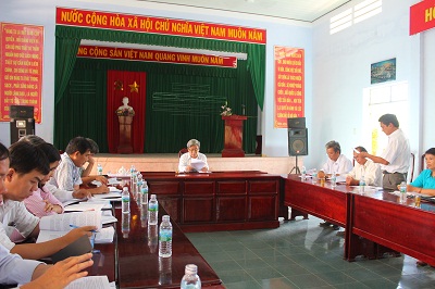 Ông Lê Xuân Thân làm việc tại xã Ninh Hưng.