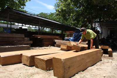 Thu giữ 13 hộp gỗ kiền kiền