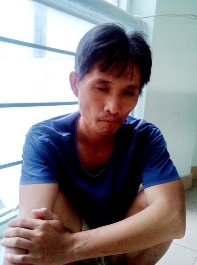 Đối tượng Cường tại cơ quan công an.