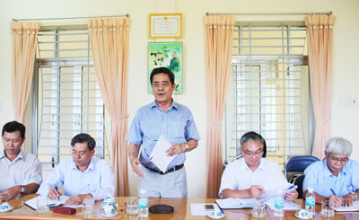 Đồng chí Lê Thanh Quang phát biểu tại buổi làm việc. 