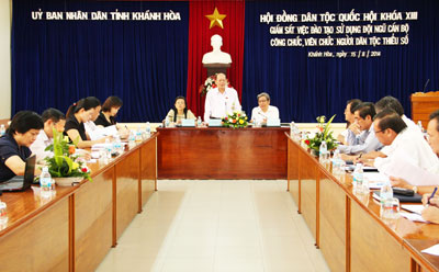 Ông Danh Út phát biểu tại buổi làm việc.