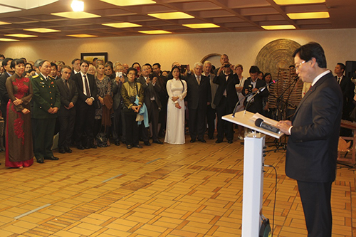 Đại sứ Việt Nam tại Pháp phát biểu tại lễ kỷ niệm Quốc khánh ngày 2/9. Ảnh:baotintuc.vn