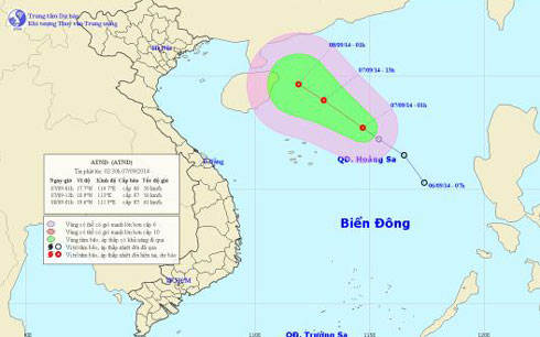 Áp thấp nhiệt đới trên Biển Đông có khả năng mạnh lên