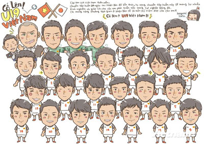 Nữ phóng viên Nhật vẽ tranh manga tặng U19 Việt Nam