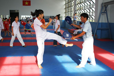 Taekwondo Khánh Hòa đang là một trong những niềm hy vọng huy chương ở kỳ Đại hội TDTT toàn quốc lần này. (Ảnh tư liệu).