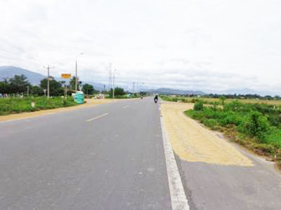 Chiếm hết ngã tư để phơi lúa