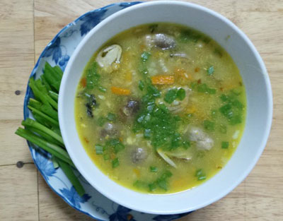 Cháo cá chép nấu nấm