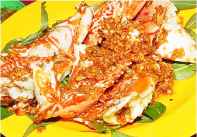 Cua biển rang muối với xuyên tiêu