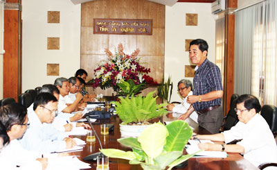 Ông Lê Thanh Quang phát biểu chỉ đạo tại buổi làm việc.