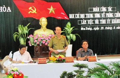 Đại tướng Trần Đại Quang phát biểu tại hội nghị. 