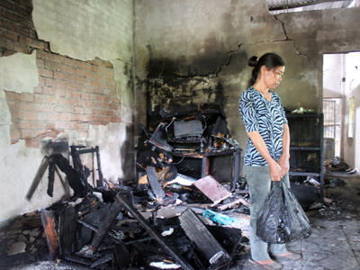 Xót lòng vụ hỏa hoạn thiêu rụi nhà dân