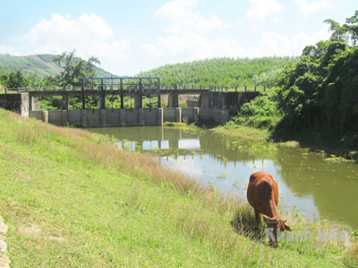 Mùa mưa nhưng mực nước rất thấp.