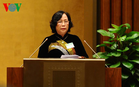 Bộ trưởng Bộ Lao động - Thương binh và Xã hội Nguyễn Thị Hải Chuyền (Ảnh: Quang Trung)