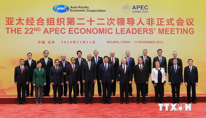 Các nhà lãnh đạo tại Diễn đàn hợp tác kinh tế châu Á – Thái Bình Dương (APEC) 22 (Ảnh: TTXVN)