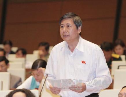 Đại biểu Trần Thanh Hải ( Thành phố Hồ Chí Minh) phát biểu thảo luận.                                         ( Ảnh: Phương Hoa)