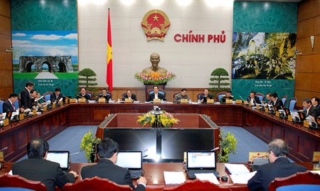 Quang cảnh phiên họp Chính phủ thường kỳ tháng 11/2014. Ảnh: VGP/Nhật Bắc