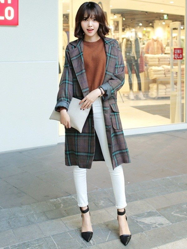 Phối đồ kẻ ca rô cho mùa đông