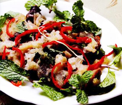 Sò huyết sốt chanh muối