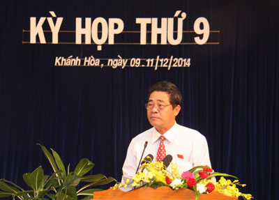 Ông Lê Thanh Quang - Ủy viên Trung ương Đảng, Bí thư Tỉnh ủy, Chủ tịch HĐND tỉnh phát biểu khai mạc kỳ họp.