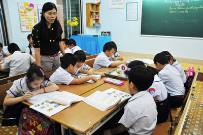 Một buổi học tại Trường Tiểu học Tân Lập 2.