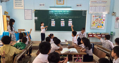 Một buổi học tại trường Tân Lập 2.